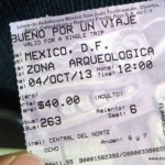 Busticket nach Teotihuacan (80 peso für Hin- und Rückfahrt)